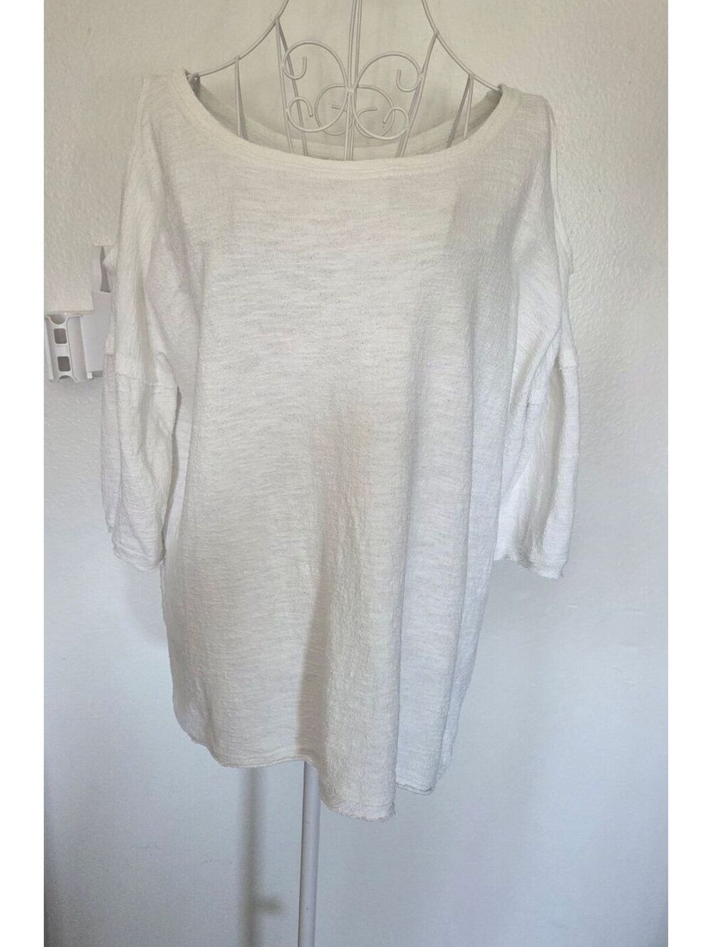 Umgee USA White Lightweight Cotton-Polyester Blouse Size M
